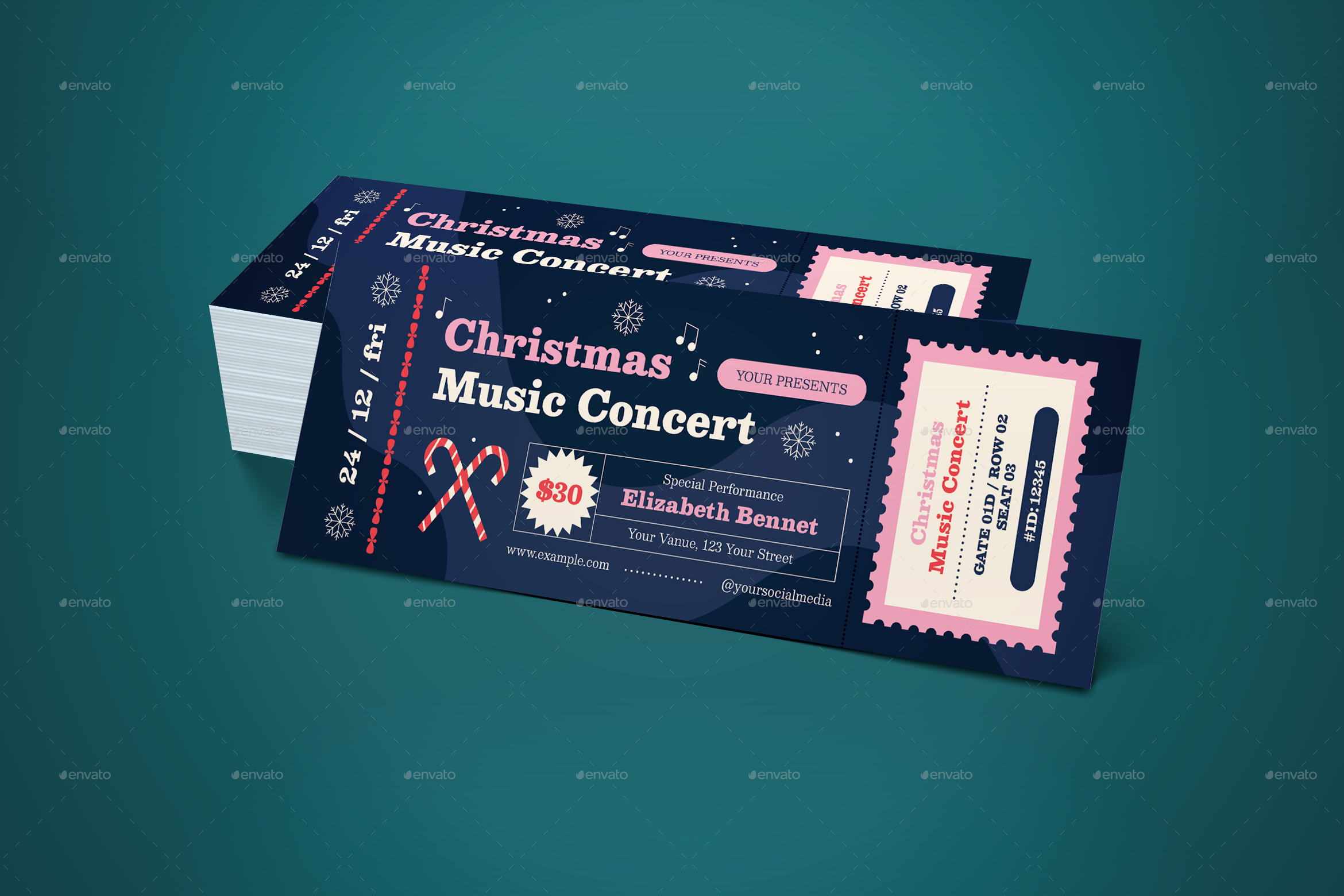 Ticket Christmas Music Concert By Graphicook Graphicriver