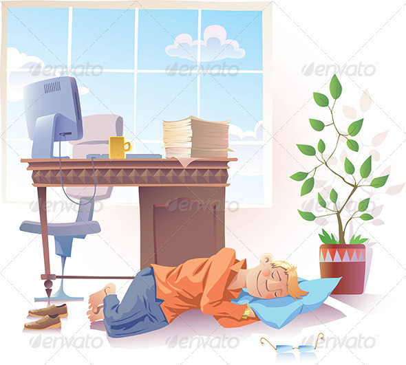 Sleeping at Office - Concepts Business