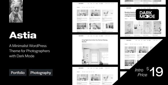 Astia - Minimal Portfolio WordPress Theme for Photographers