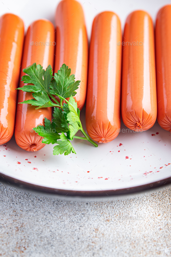 meatless sausages vegetable protein seitan soy wheat vegetarian Stock