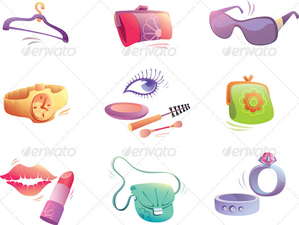 Fashion Accessories Set - Objects Vectors
