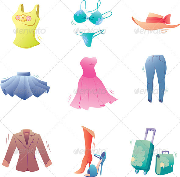 Fashion Clothes Set - Objects Vectors