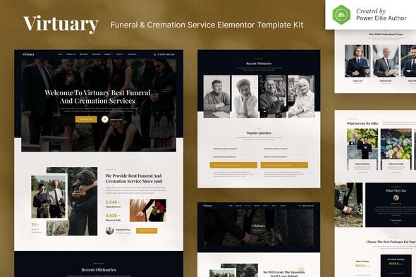 Virtuary - Funeral & Cremation Services Elementor Template Kit