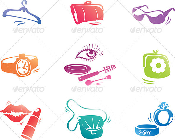 Fashion Accessories Icon Set - Objects Vectors