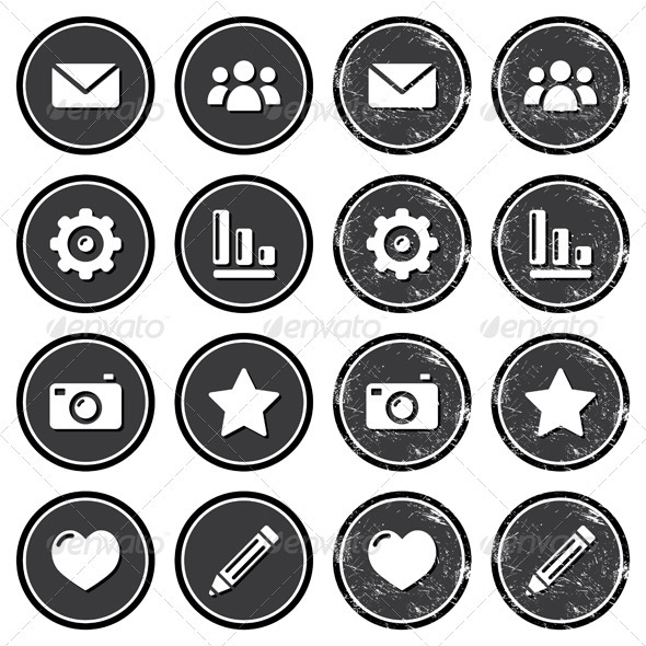 Website menu navigation retro grunge labels - Web Elements Vectors