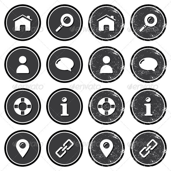 Website menu navigation retro grunge labels - Web Elements Vectors
