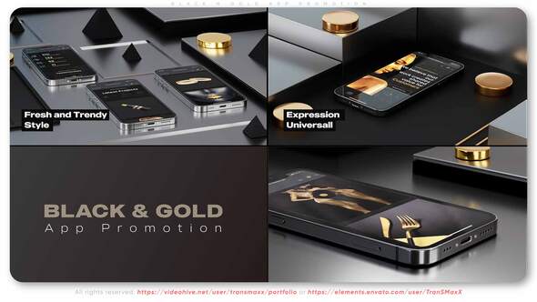Black N Gold App Promotion Product Promo template preview