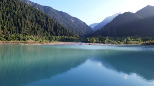 View of the Mountain Lake Issyk From a Height alt