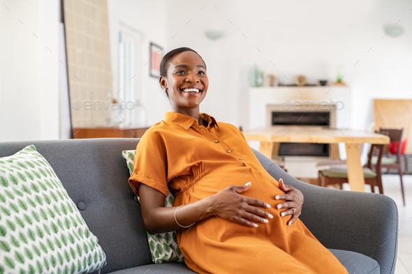 happy smiling middle aged woman at home Stock Photo