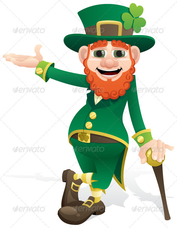 Leprechaun Presenting - People Characters