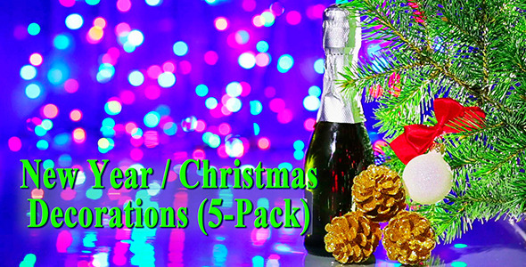 New Year / Christmas Decorations (5-Pack)