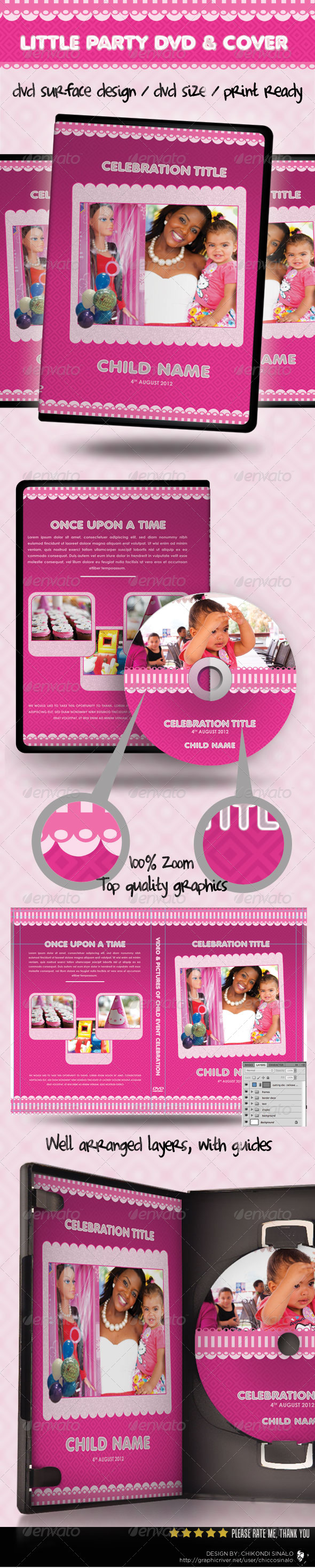 Little Party Dvd Cover Template - CD & DVD Artwork Print Templates
