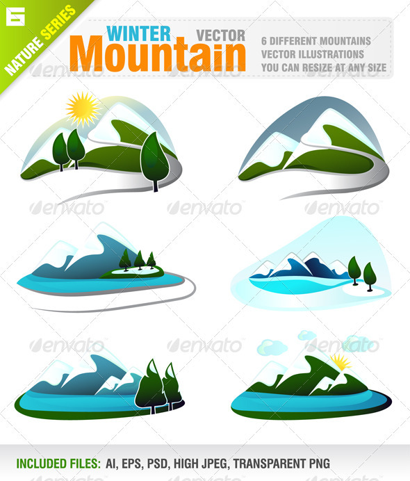6 Winter Mountains - Nature Conceptual