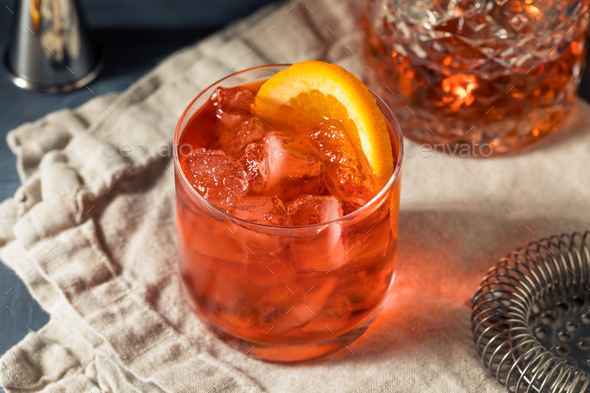 Cold Refreshing Rum Right Hand Negroni Cocktail - Stock Photo - Images