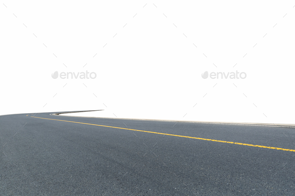 asphalt curve road isolated - Stock Photo - Images