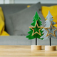 Felted Christmas trees in grey and yellow interior design - PhotoDune Item for Sale