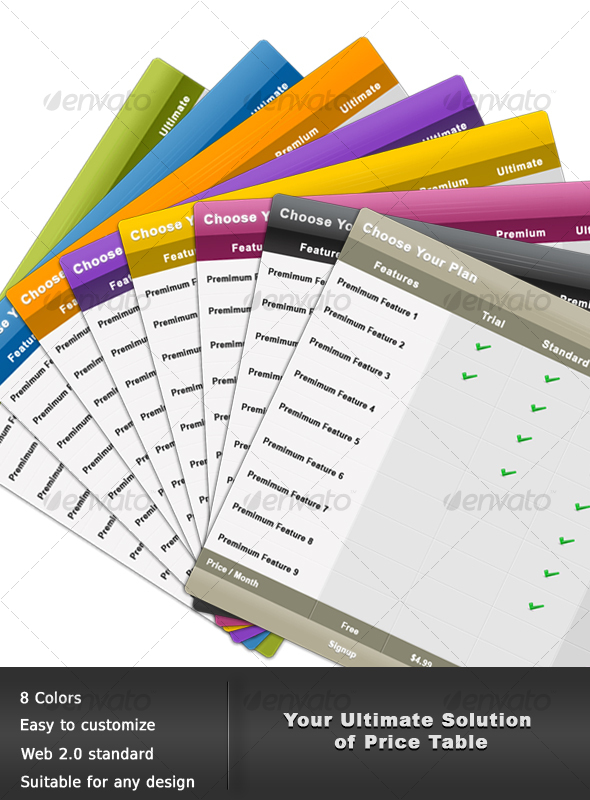 Web Pricing Table - Web Elements