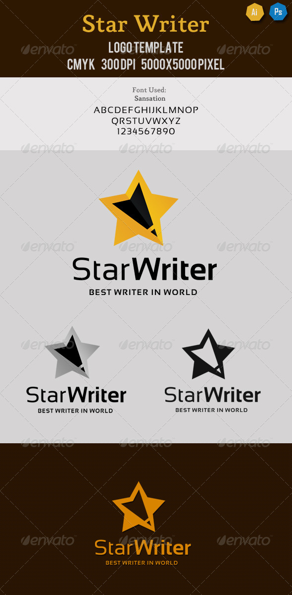 Star Writers Editors Logo - Symbols Logo Templates