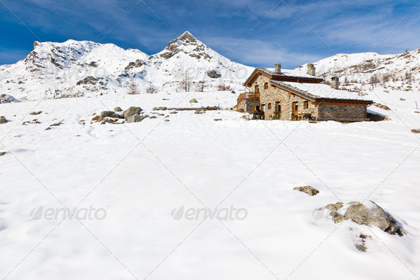 Mountain hut - Stock Photo - Images