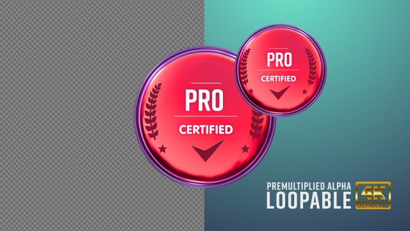 Pro Certified Badge Looping with Alpha Channel alt