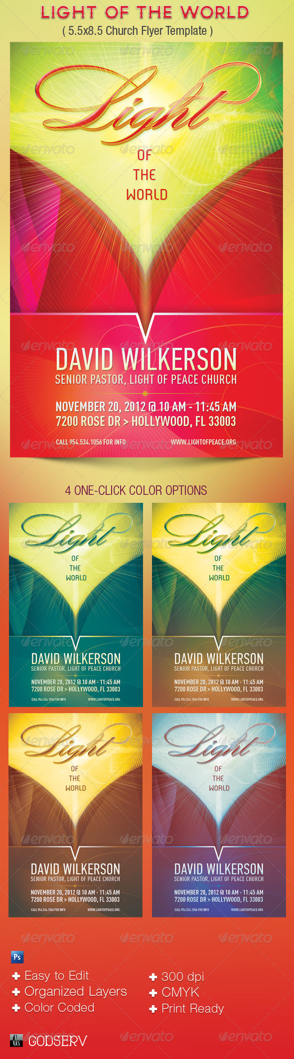Light Church Flyer Template - Church Flyers