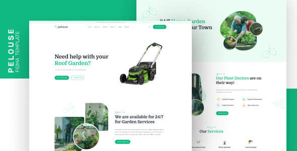 Pelouse - Gardening, Landscaping Figma UI Template