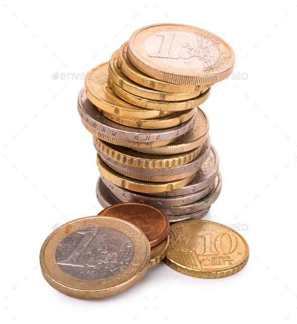 Euro cent coins - Stock Photo - Images