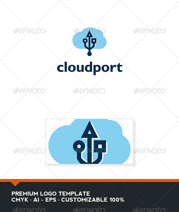 Cloud Port Logo Template - Symbols Logo Templates