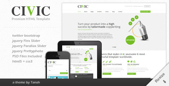 Civic Responsive Business - ThemeForest 3159673