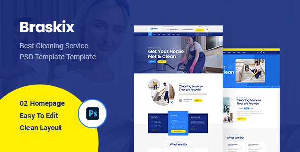 Braskix Cleaning Service PSD Template