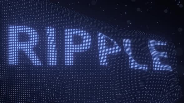 Ripple Cryptocurrency Name on Waving Digital Flag alt