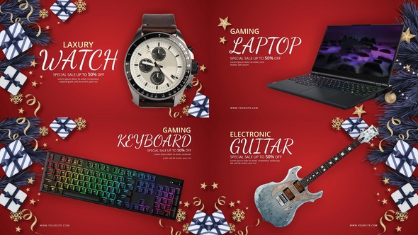 Merry Christmas Sale V81 Video Displays template preview