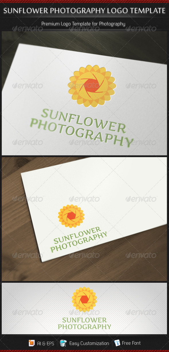 Sunflower Photography Logo Template - Nature Logo Templates