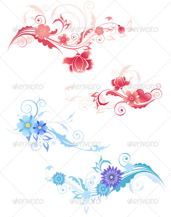 Decorative Flowers - Flourishes / Swirls Decorative