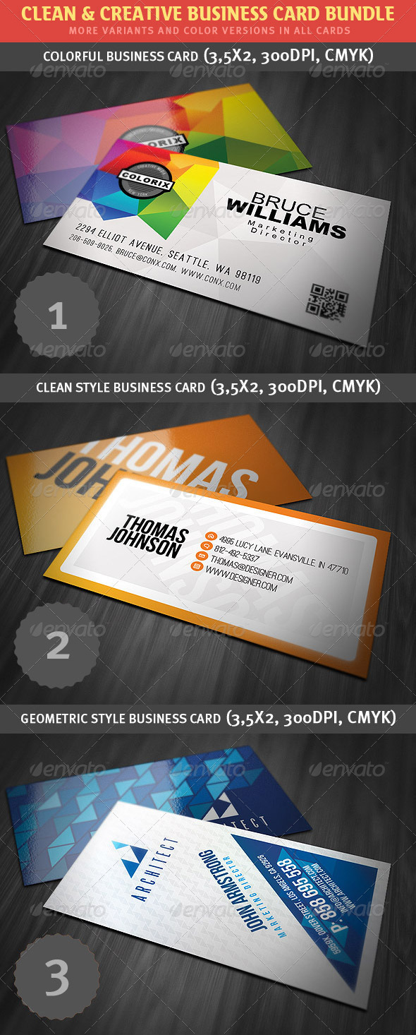 Clean & Creative Business Card Bundle - Creative Business Cards