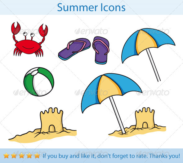 Summer Icons - Seasons/Holidays Conceptual