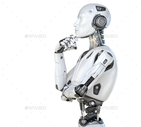 Human Like A Robot In A Pensive Posture - Fotografias de stock e mais  imagens de Robô - Robô, Braço Robotizado, Inteligência Artificial - iStock