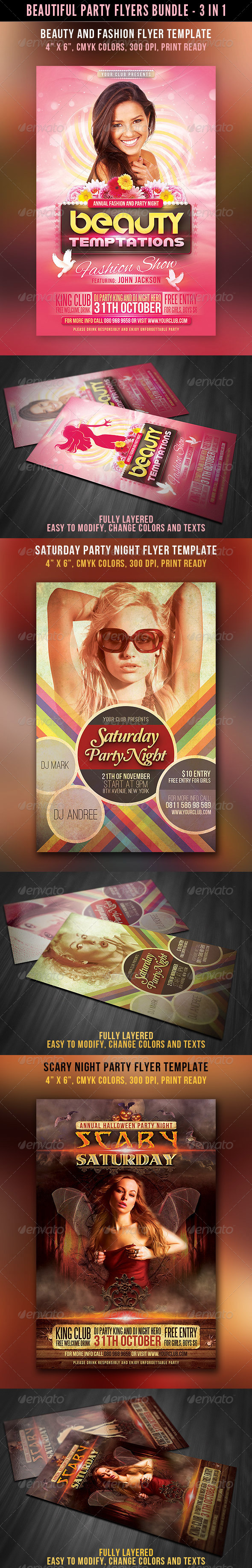 Beautiful Party Flyers Bundle - Clubs & Parties Events