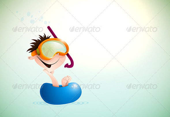 Cute Boy Enjoying Summer At The Beach - People Characters
