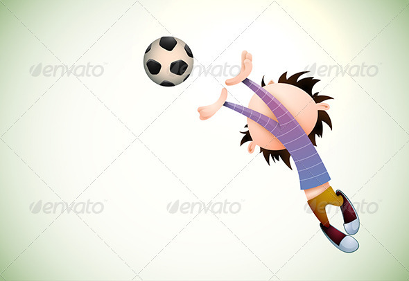 Child Soccer Player Goalkeeper Faults Toward the F - People Characters