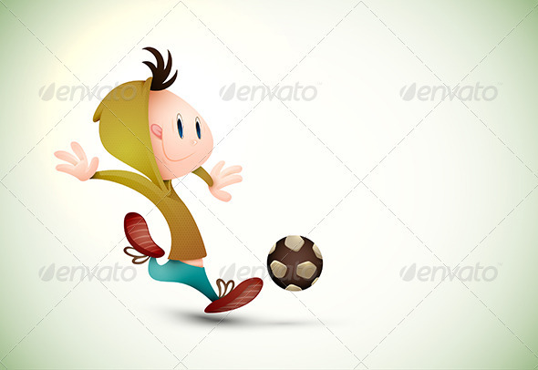 Child Soccer Player Playing Football - Sports/Activity Conceptual