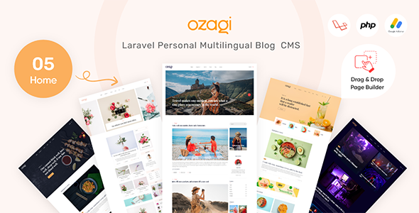 Ozagi – Personal Blog Multilingual Laravel CMS