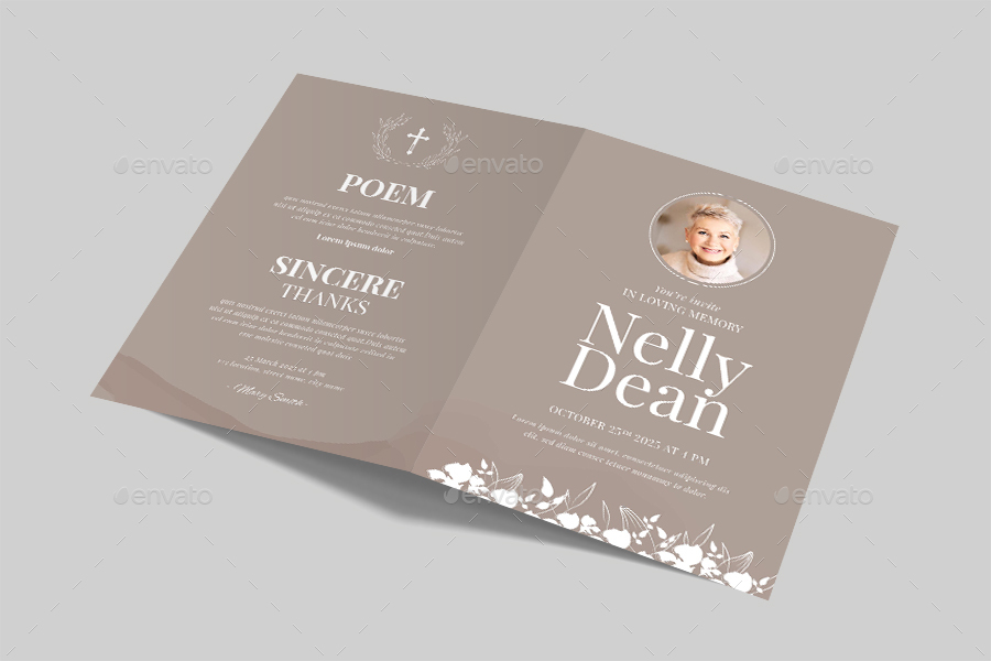 Funeral Service Brochure Template, Print Templates GraphicRiver