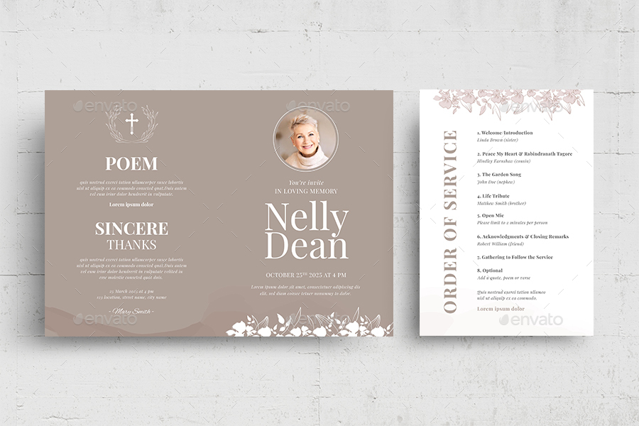 Funeral Service Brochure Template, Print Templates GraphicRiver