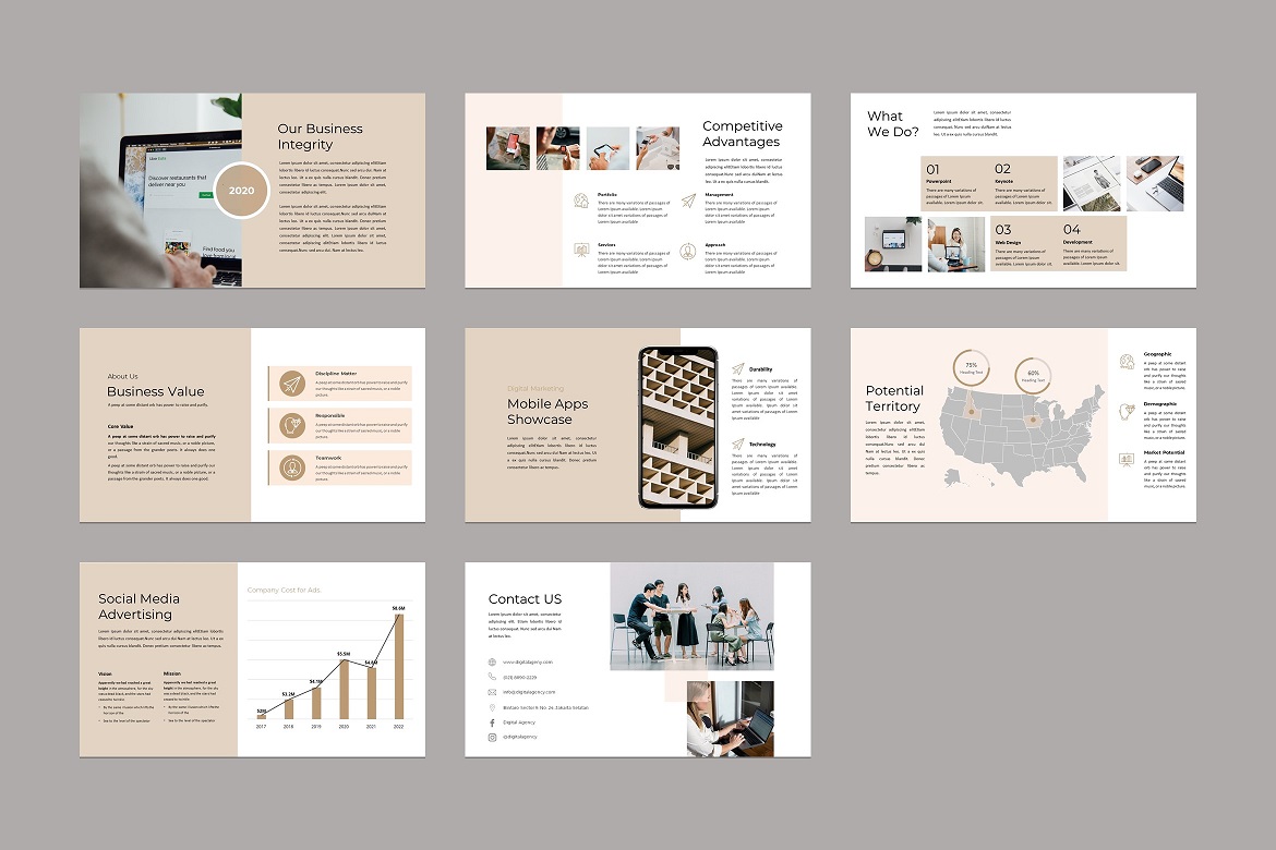 Compa Business PowerPoint Template, Presentation Templates | GraphicRiver