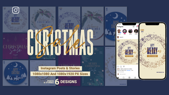Merry Christmas Sale Instagram Ad B199 Video Displays template preview