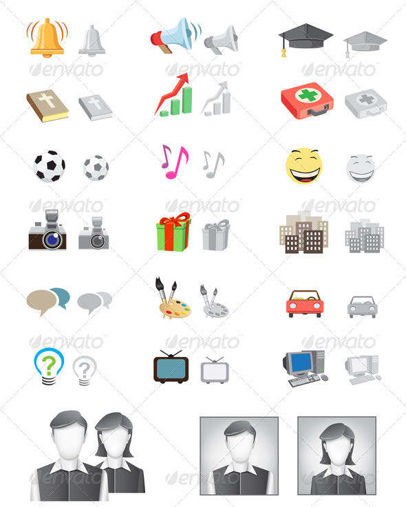 Forum icon set - Web Elements Vectors