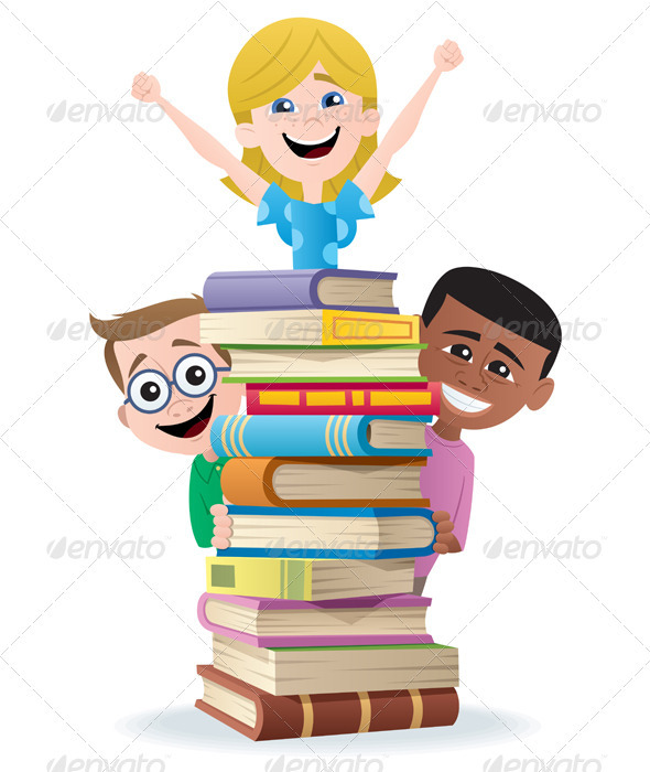 Books and Kids - Characters Vectors