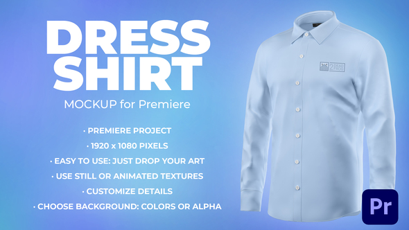 Dress Shirt Mockup Template - Animated Mockup PREMIERE