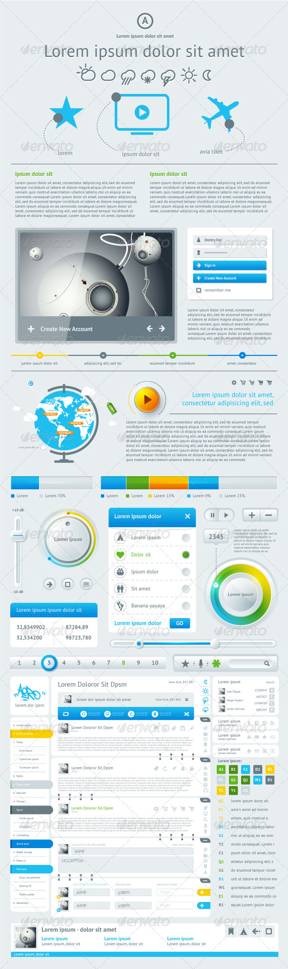 Elements of User Interface for Web - Web Elements Vectors